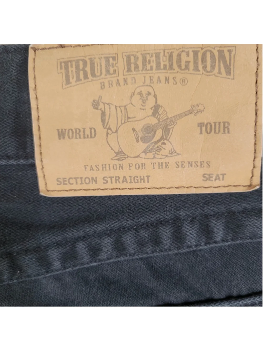 True Religion Jeans Men Flap Pockets Cut-Off Black Fray Shorts Size 34 Inseam 15